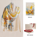 Floral Print Mulberry Silk Square Scarf – 96% Pure Silk Versatile Wrap for Spring