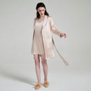 100% Mulberry Silk Camisole & Robe Sleepwear Set, 19 Momme, 2-Piece Loungewear