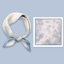 Mulberry Silk Square Scarf 53 – Floral Print Neckerchief for Spring