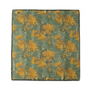 Mulberry Silk Square Scarf with Peony Print – 26 x 26 in, Hand-Rolled Hem