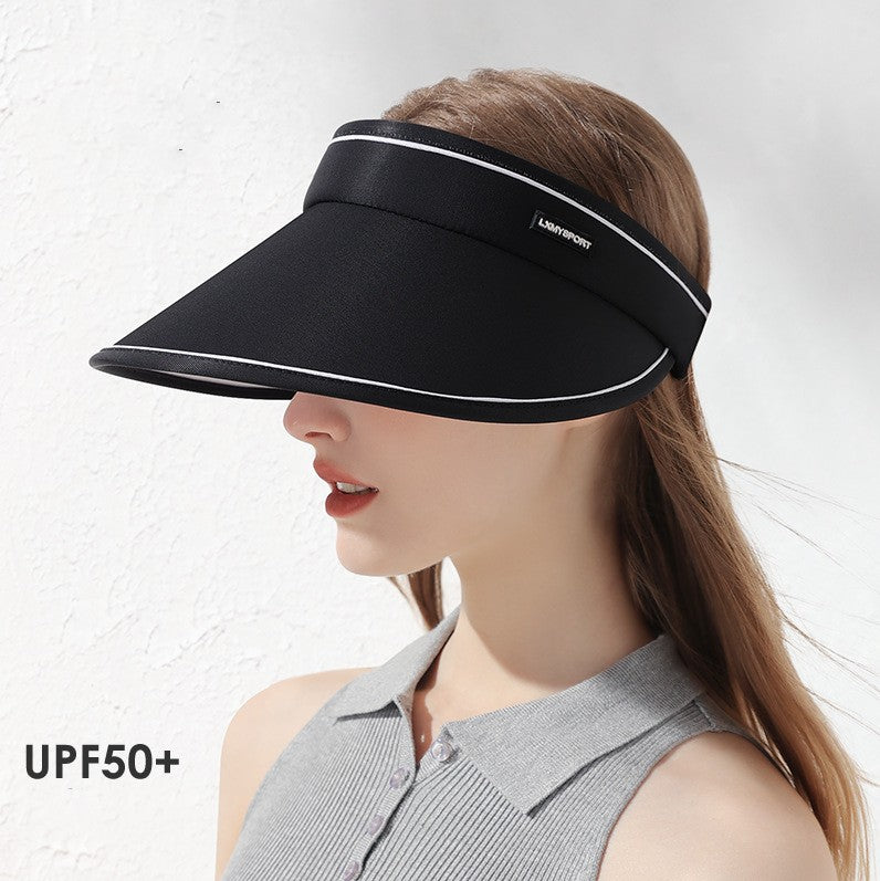 omen's Summer Sun UV Protection Visor Wide Brim Clip Cap Hat