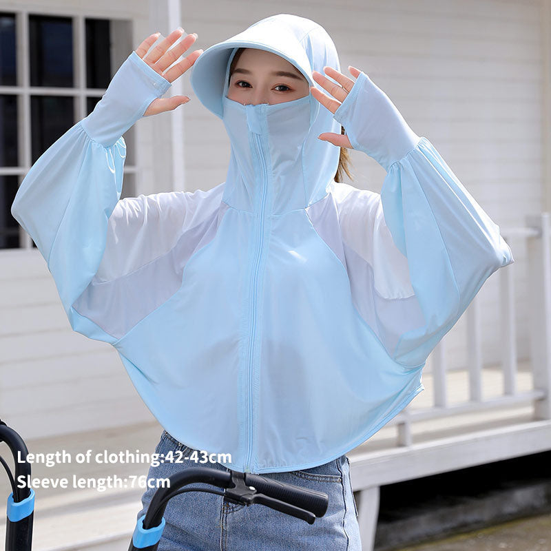 Womens UPF 50+ Cooling UV Protection Clothing Hooded Sun Protective Jacket Long Sleeve for Summer
