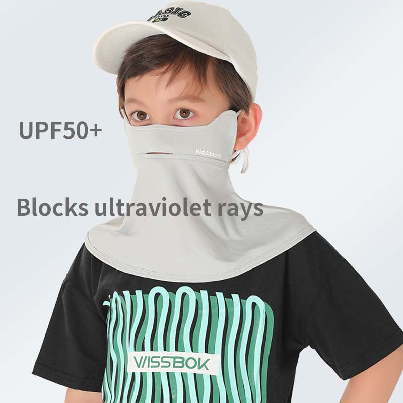 UPF50+Children's Ice Silk Sunscreen Face Shield Eye Shield Sun Protection UV Exposure Nose Shawl Face Mask