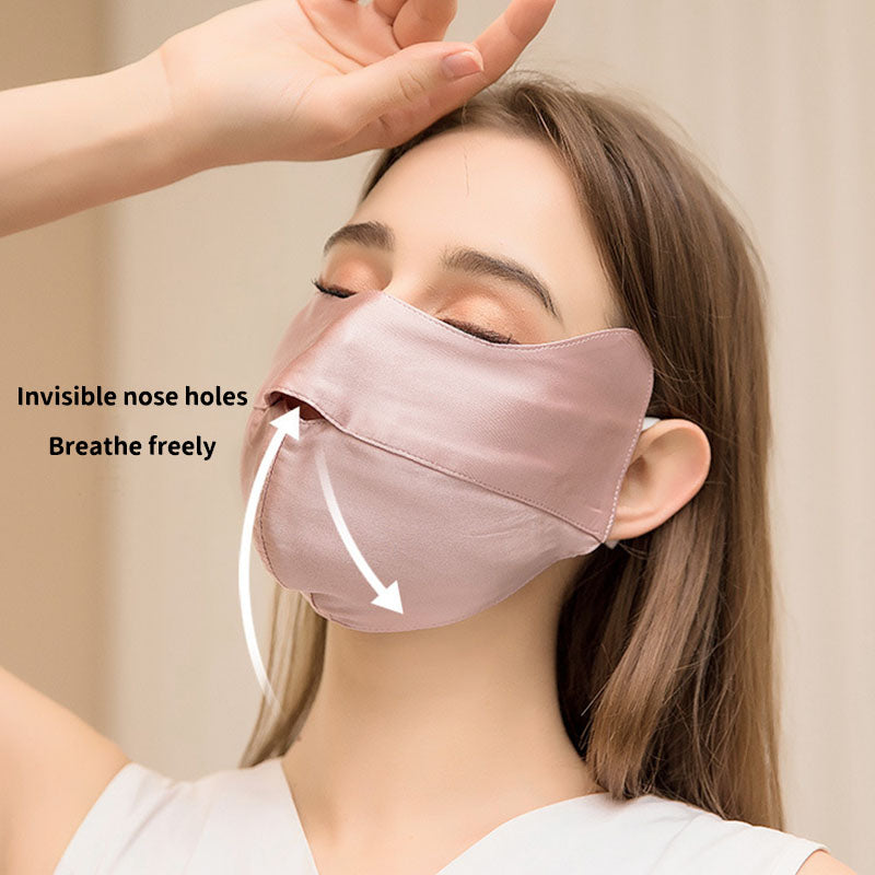 Reusable 100% Mulberry Silk Face Mask for Women Sunscreen and breathable