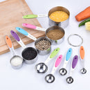10-piece measuring spoon with stainless steel silicone handle
