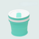 Silicone Folding Camping Cup with Lids Silicone Collapsible Travel Cup