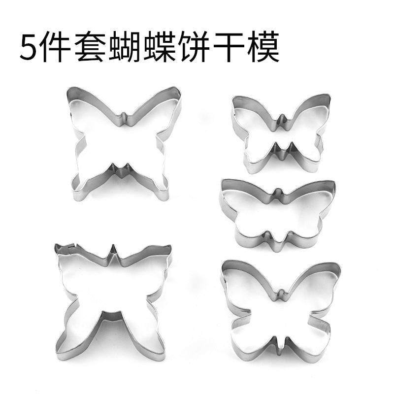5-piece Stainless Steel Cookie Mold Set