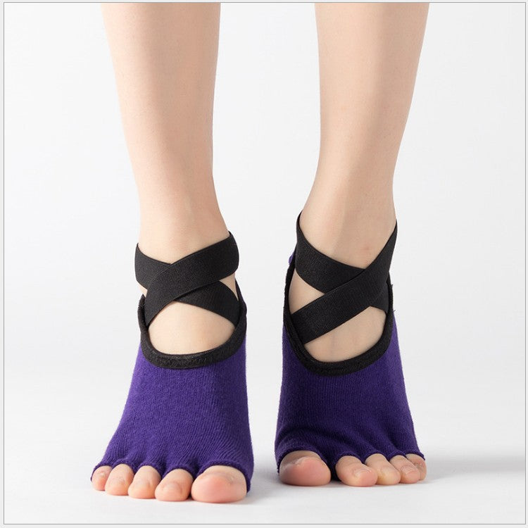 Yoga Socks for Women with Grip & Non Slip Toeless Half Toe Socks for Ballet Pilates Barre Dance 3 Pairs