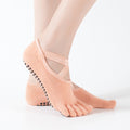 Yoga Socks for Women with Grips, Non-Slip Five Toe Socks for Pilates, Barre, Ballet, Fitness 1 Pair