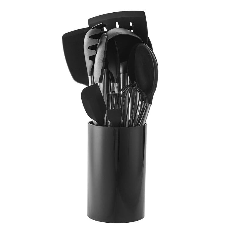 Storage barreled stainless steel tube handle silicone kitchenware 14-piece set