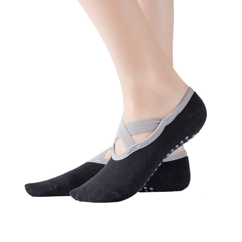 Yoga Socks for Women Non-Slip Grips & Straps, Ideal for Pilates, Barre,Dance One Size 2 Pairs