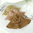 Straw Hat Wild Holiday Tourism Fisherman Hat Sunshade Sunscreen Foldable Bow Sun Hat