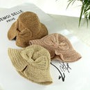 Straw Hat Wild Holiday Tourism Fisherman Hat Sunshade Sunscreen Foldable Bow Sun Hat