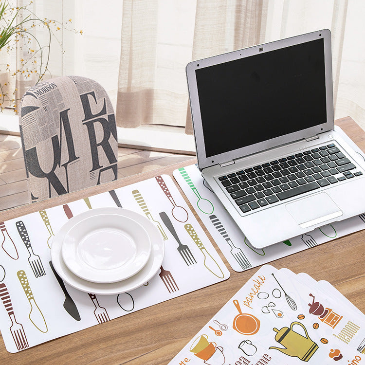 PVC Table Mat, Heat Insulation Pad, Plate Mat, Waterproof and Stainproof Placemat 8pieces