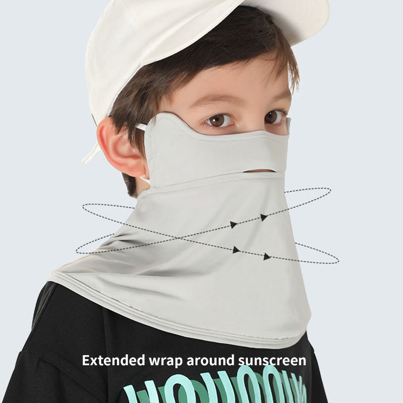 Kids Ice Silk Sunscreen Face Shield Eye Shield Sun Protection UV Exposure Nose Shawl Face Mask