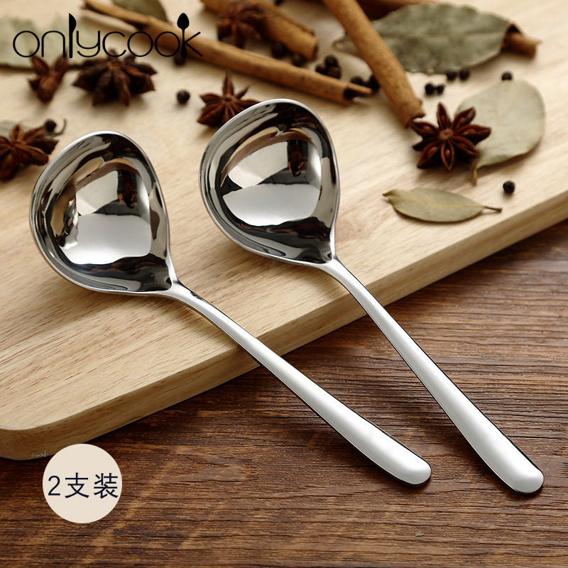 304 Stainless Steel Spoon, Long Handle, Seasoning Spoon, Hot Pot, Round Spoon, Porridge Spoon, Spoon, Soup Spoon