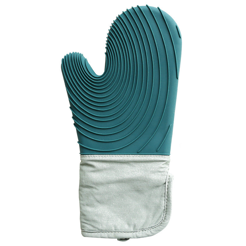 Kitchen Microwave Oven Anti-scald Heat Insulation High Temperature Thick Silicone Baking Gloves