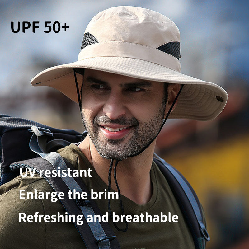Summer outdoor men's hat sunscreen UV breathable fisherman hat fishing shade hiking cap