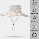 Summer sunscreen fishing hat men's mountaineering breathable shade 14cm increased brim outdoor fisherman hat