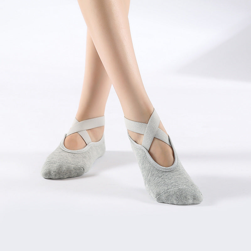 Yoga Socks with Non Slip Grips Cotton Pilates Socks Non Skid Pure Barre Socks 1 Pair