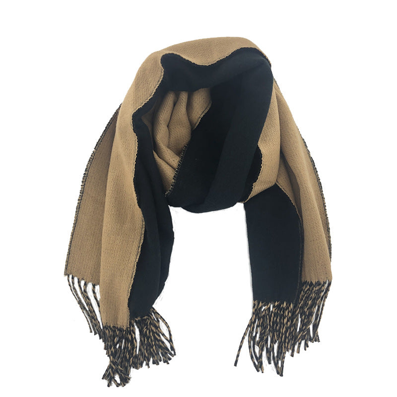 Cashmere-like Solid Color Double-sided Scarf Shawl