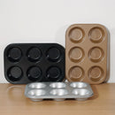 Muffin Cake Pan, 6-Cavity Non-Stick Cupcake Pan Bakeware for Oven Baking