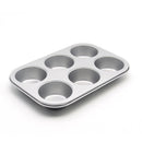 Muffin Cake Pan, 6-Cavity Non-Stick Cupcake Pan Bakeware for Oven Baking