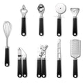 Stainless Steel Kitchen Gadget Set PIZZA Cutter, Cheese, Melon, Ice Cream Spoon 9-piece Set