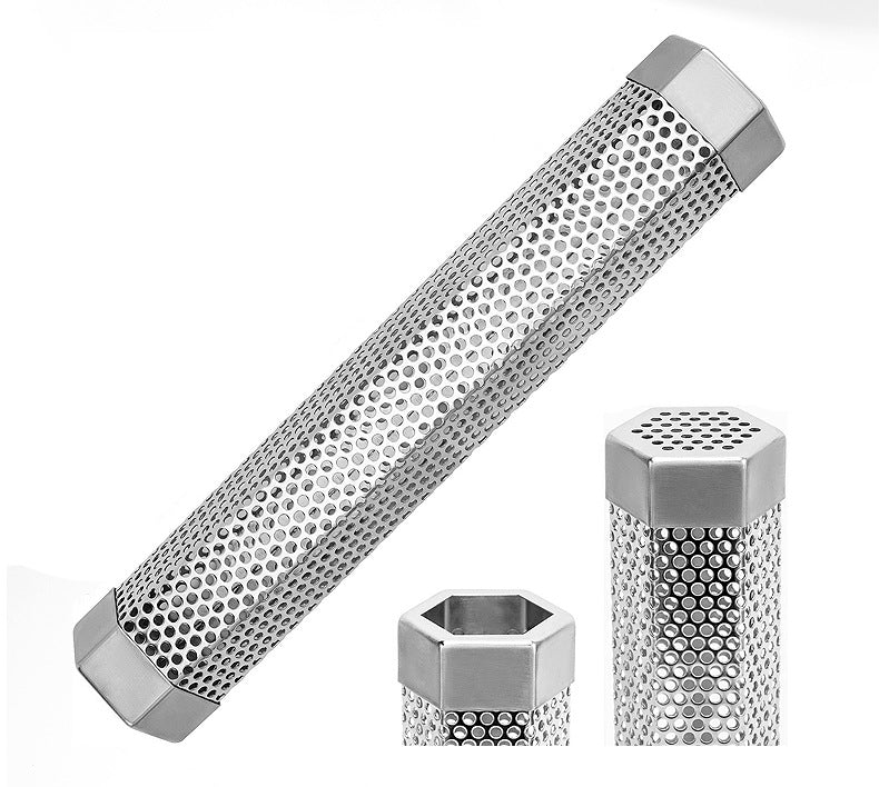 Smoker Tube 12 inches Stainless Steel BBQ Wood Pellet Tube Smoker for Cold/Hot Smoking