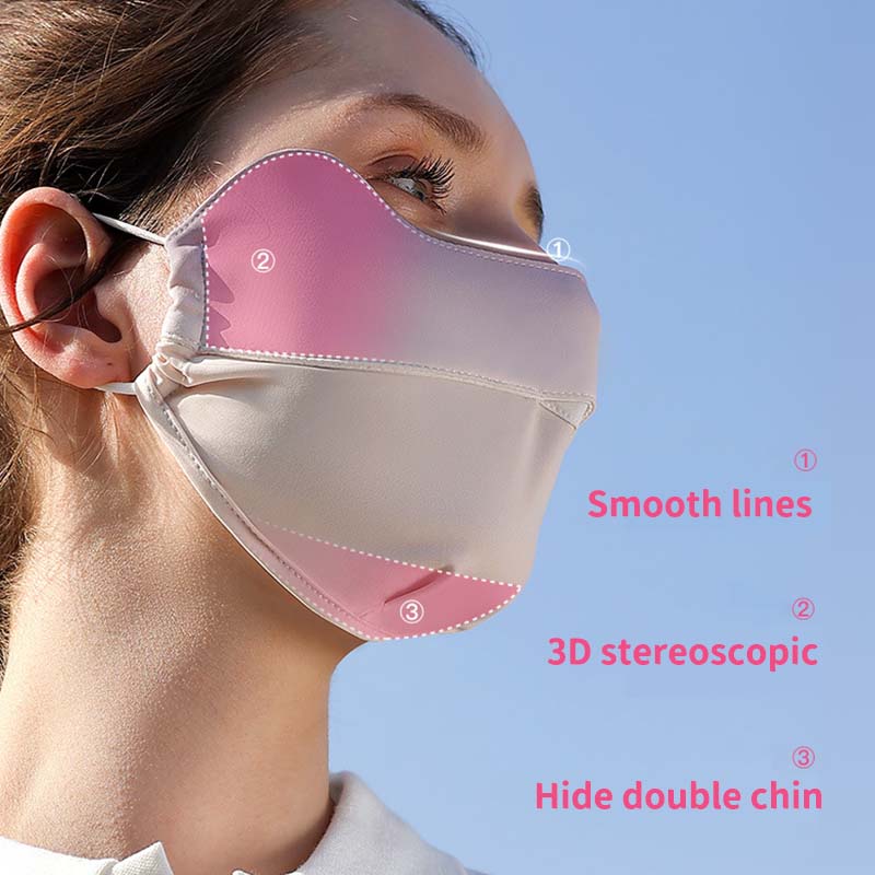 Summer ice silk sunscreen face mask full face lady's sun shade eye corner face shield UV protection mask