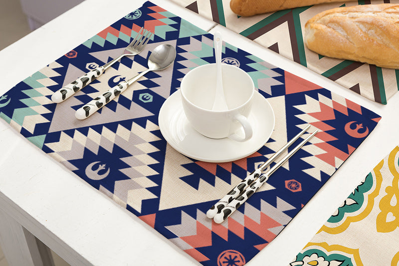 Printed cotton and linen western placemat