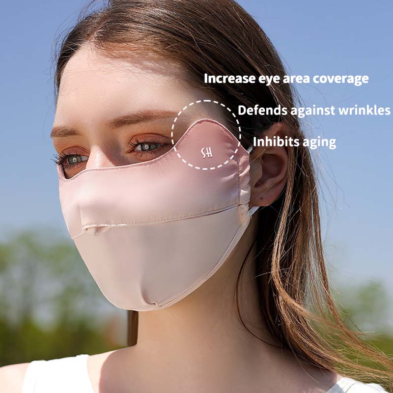 Summer ice silk sunscreen face mask full face lady's sun shade eye corner face shield UV protection mask