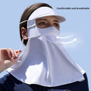 Summer Ice Silk Sunscreen Face Mask Full Face Female Frontal Neck UV Mask Removable Brim Face Kini