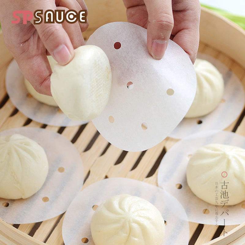 Disposable Household Steamer Paper, Steamed Bun Pad Paper, Non-stick 50 Pcs