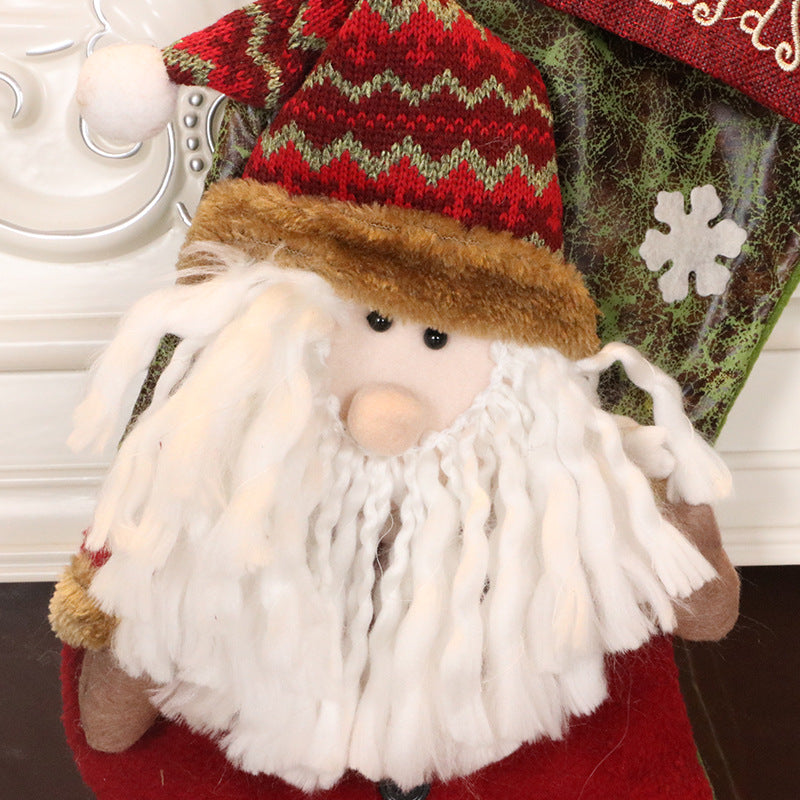 Christmas Stockings Gift Bag Large Candy Socks Pendant Santa Claus Decoration