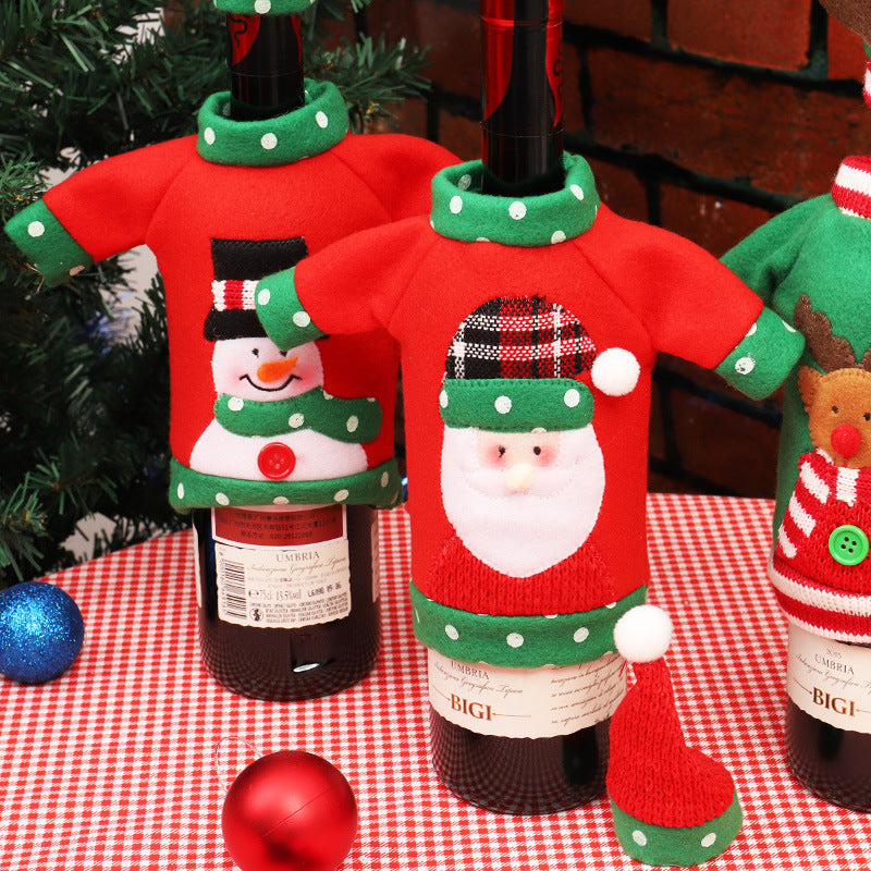 Christmas Decorations Wine Bottle Set