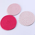Round Heat-insulating Placemat Kettle Plate Pot Bowl Mat Anti-scald Table Mat Cotton Rope Woven Three-piece