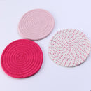 Round Heat-insulating Placemat Kettle Plate Pot Bowl Mat Anti-scald Table Mat Cotton Rope Woven Three-piece