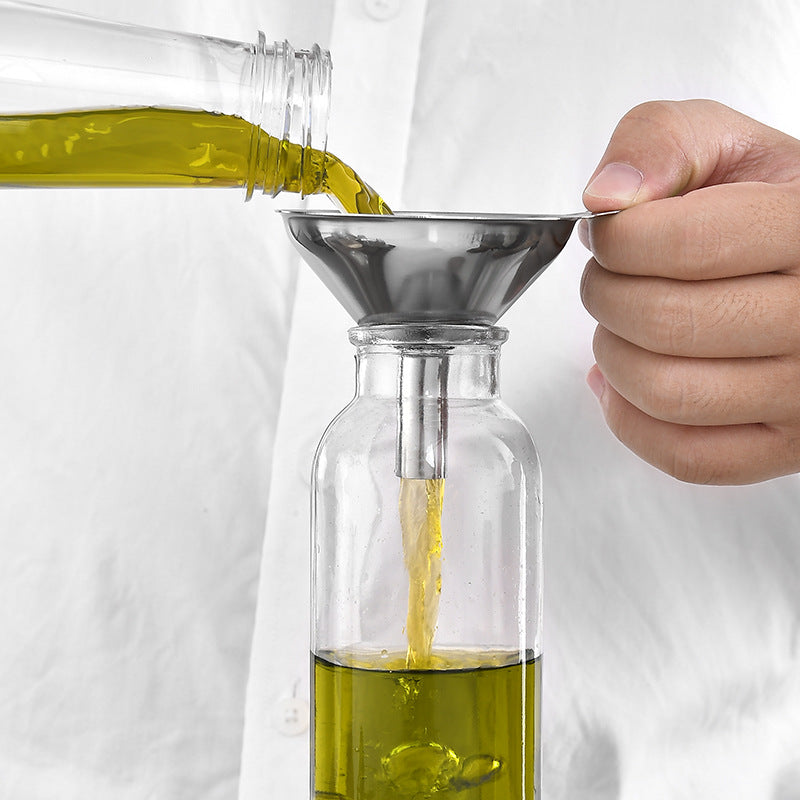 Stainless steel funnel three-piece mini funnel oil leaking wine leaking integrated liquid dispenser