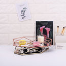 Wrought Iron Three-dimensional Storage Tray Hexagonal Golden Desktop Storage Tray Cosmetics Jewelry Finishing