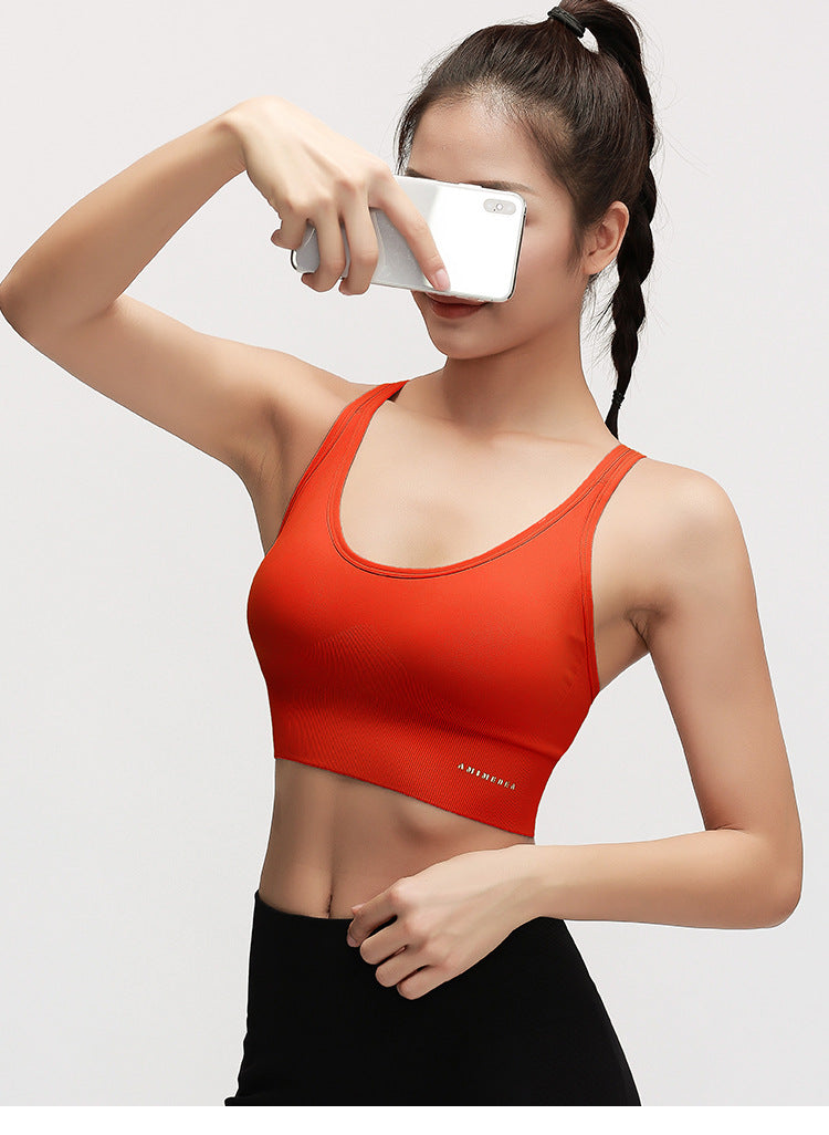 Sports Underwear Women Shockproof Running Gather Stereotype Beauty Back Yoga Vest High-intensity Fitness Bra
