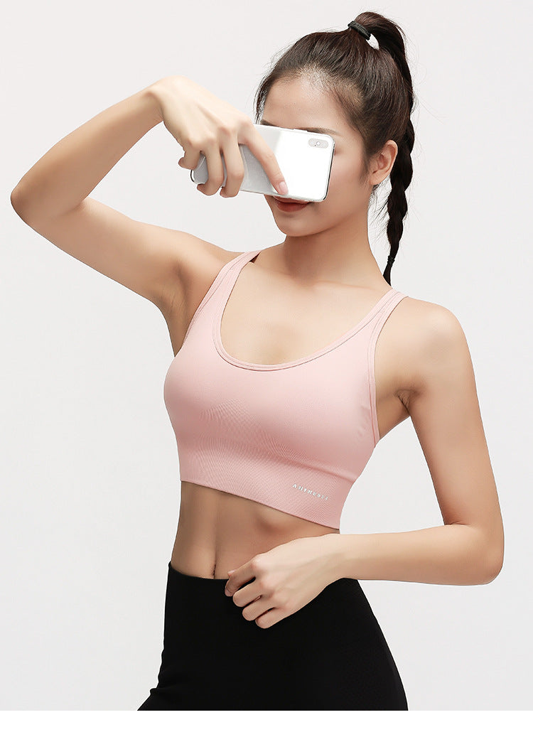 Sports Underwear Women Shockproof Running Gather Stereotype Beauty Back Yoga Vest High-intensity Fitness Bra
