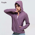UPF 50+ UV Sun Protection Women's Clothing Zip Up  with Pocket Hoodie Long Sleeve Fishing Running Hiking Jacket Outdoor