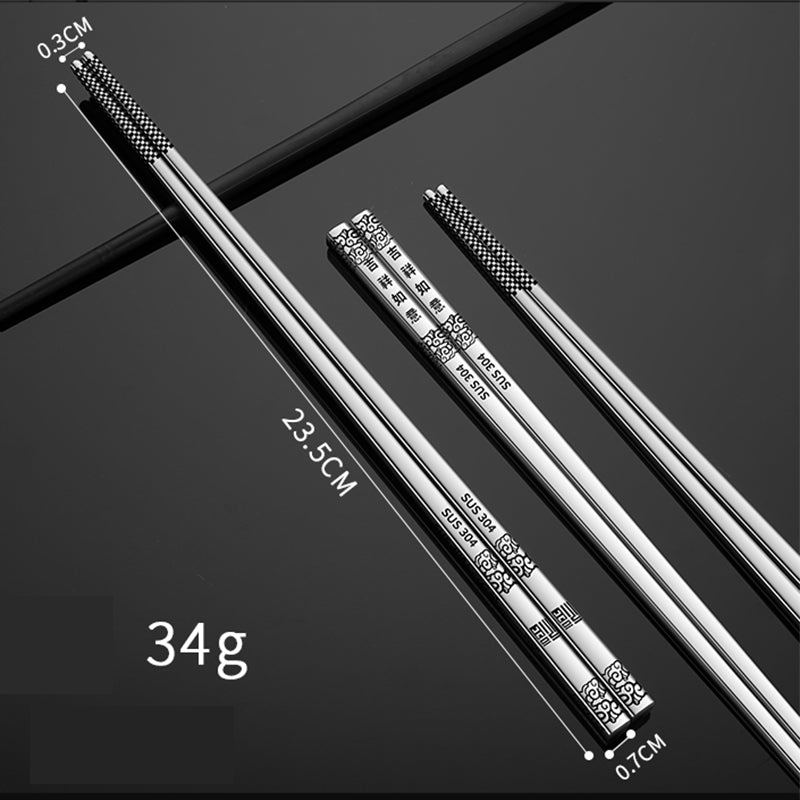 Chopsticks Reusable Metal Chopsticks 304 Stainless Steel Chopsticks Set 5 Pair Set