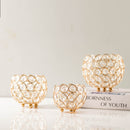 Crystal Ball Romantic Creative Desktop Electroplating Ornaments Retro Hollow Candle Holder Iron Candle Cup