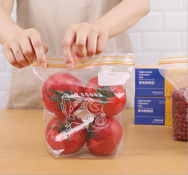 Sealed Bag, Fresh Food Packaging Bag, Self-sealing Household Plastic Bag, Thickened Refrigerator Storage 30pPieces