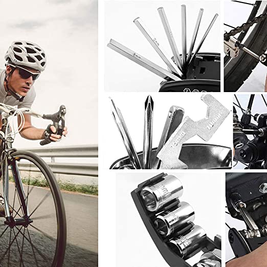 Bike Repair Tool Kit, Multi-Function Bicycle Bike Cycling Mechanic Repair Tool Kit Set, Mini Portable All-in-1 Bicycle Repair Tool Set Kit